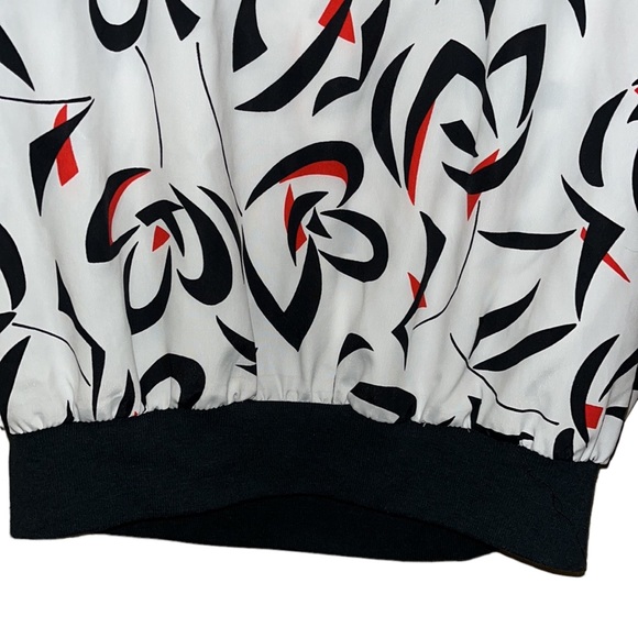 Vintage 80s SHAPELY Print Blouse/Top~Banded Bottom - Picture 4 of 7